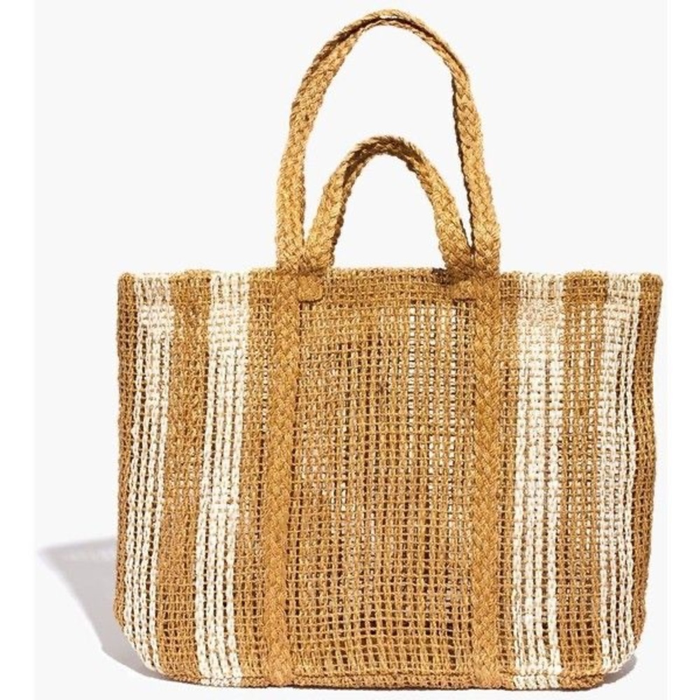 Madewell Striped Straw Bag